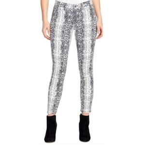 William Rast Sz 31 Perfect Ankle Skinny Jean in Black & White Snake Print Rocker